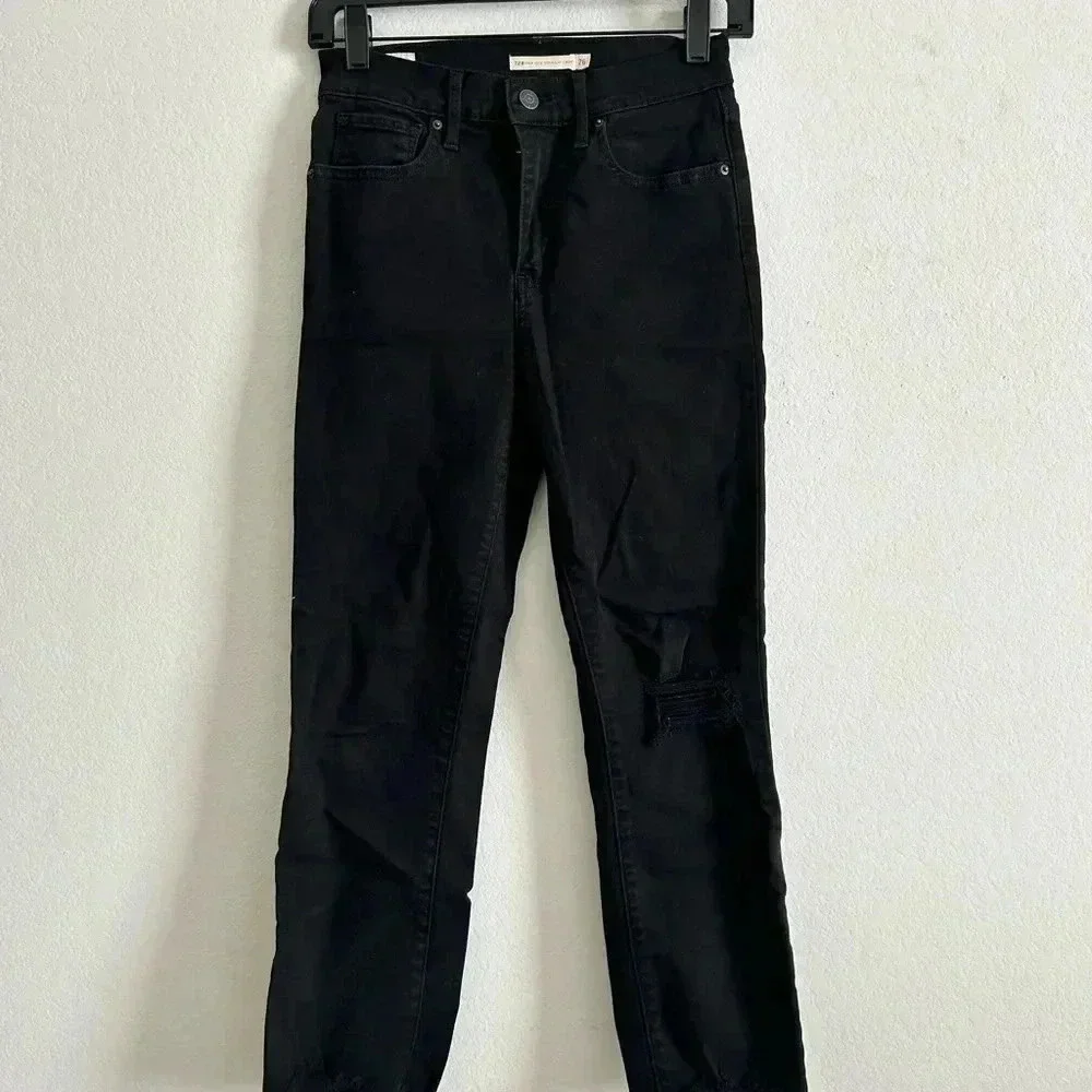 Levi's 724 Straight Crop Jeans |Black Pixel| size 26